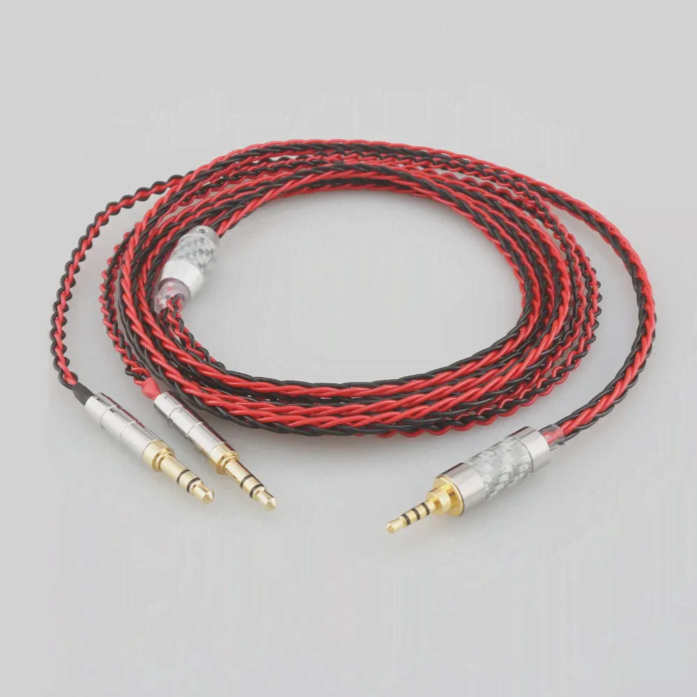 Hi-Fi Красно-Черные Наушники Кабель Для Наушников Beyerdynamic T1 T5P II AMIRON HOME Denon AH-D600 AH-D7100 Наушники